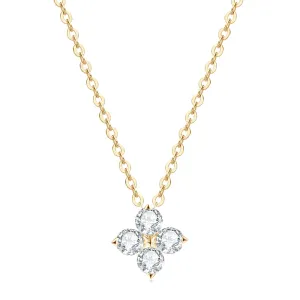 0.4 Ct Diamond Clover Pendant Necklace