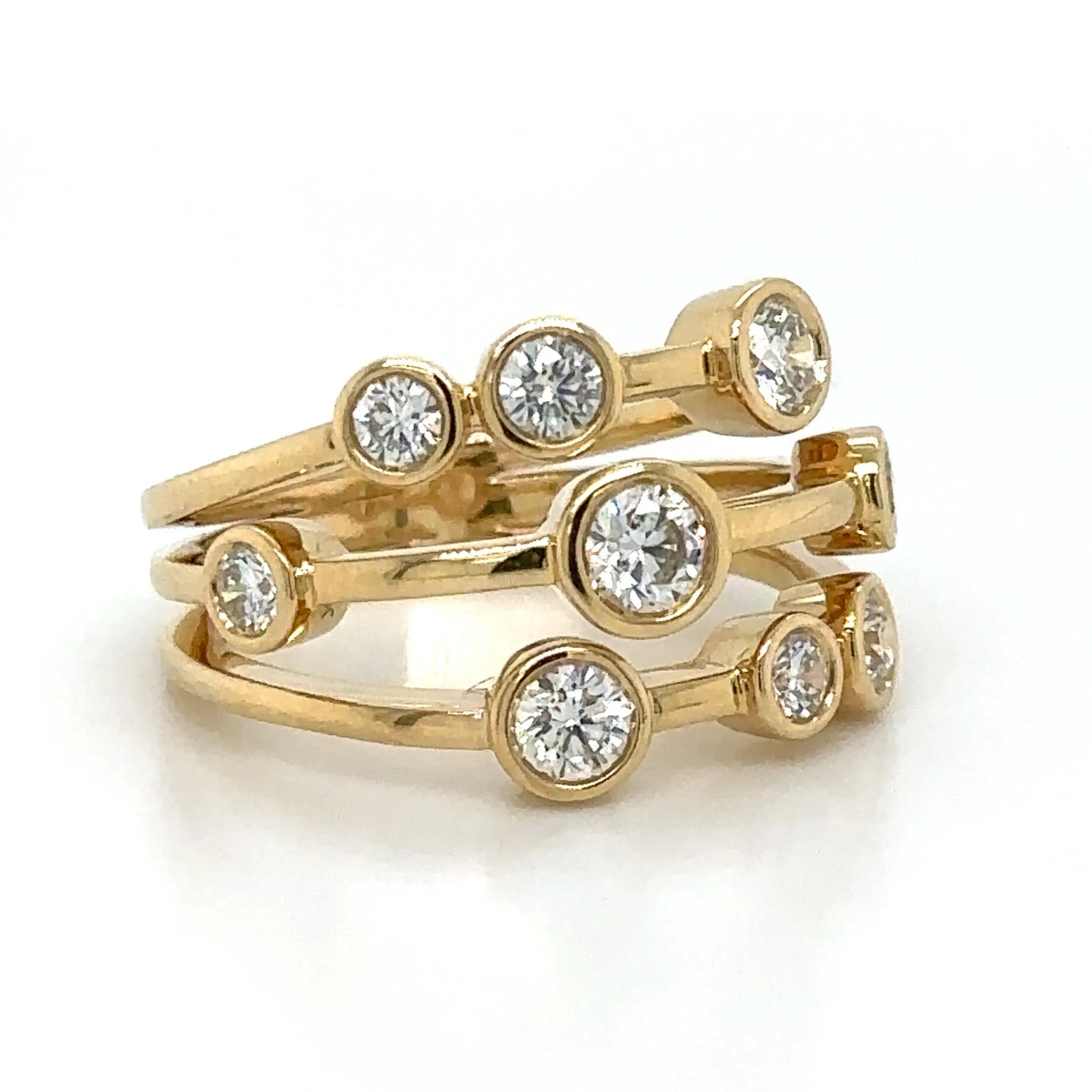 0.98ct tw Bezel Set Multi Row Diamond Diamond Ring