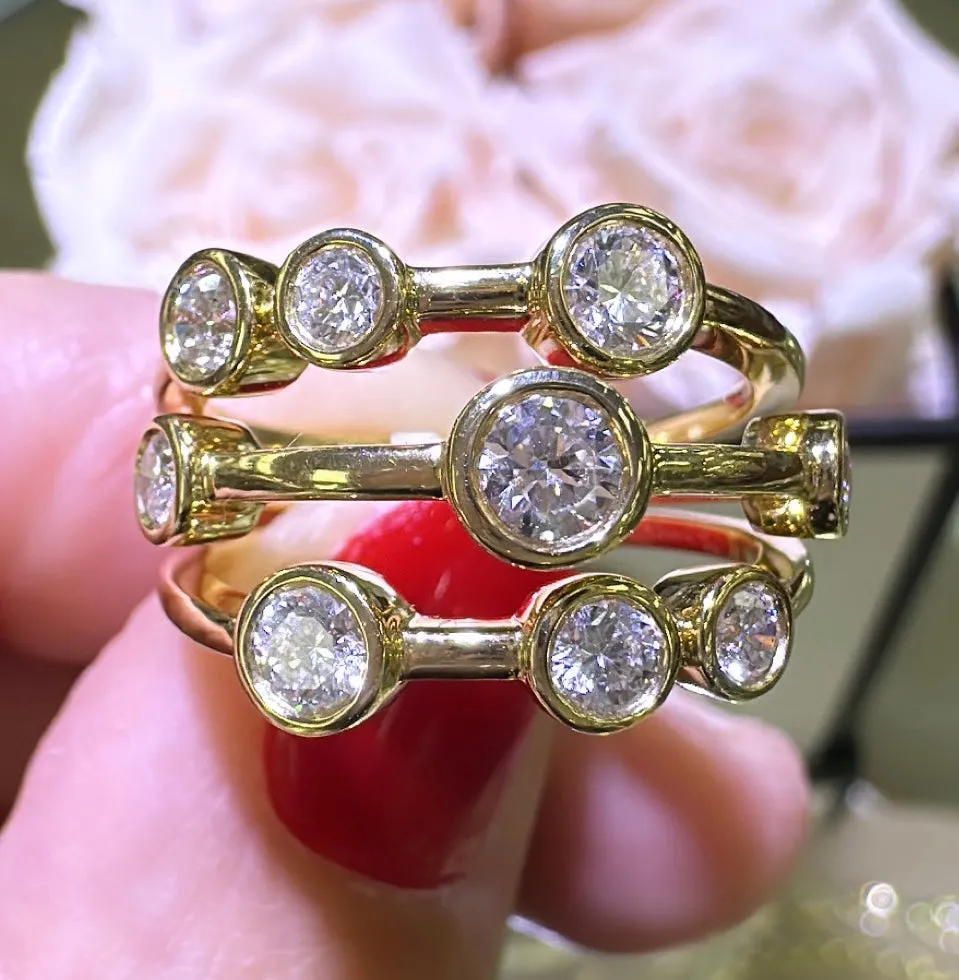 0.98ct tw Bezel Set Multi Row Diamond Diamond Ring