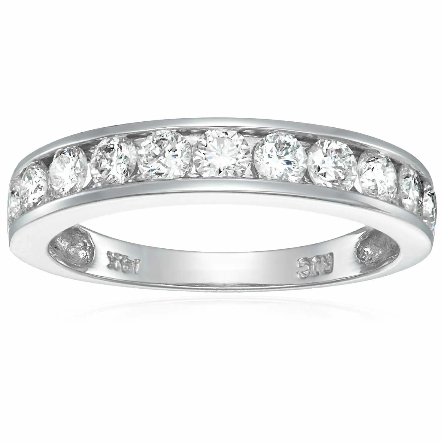 1 cttw Half Eternity Diamond Wedding Band in Silver