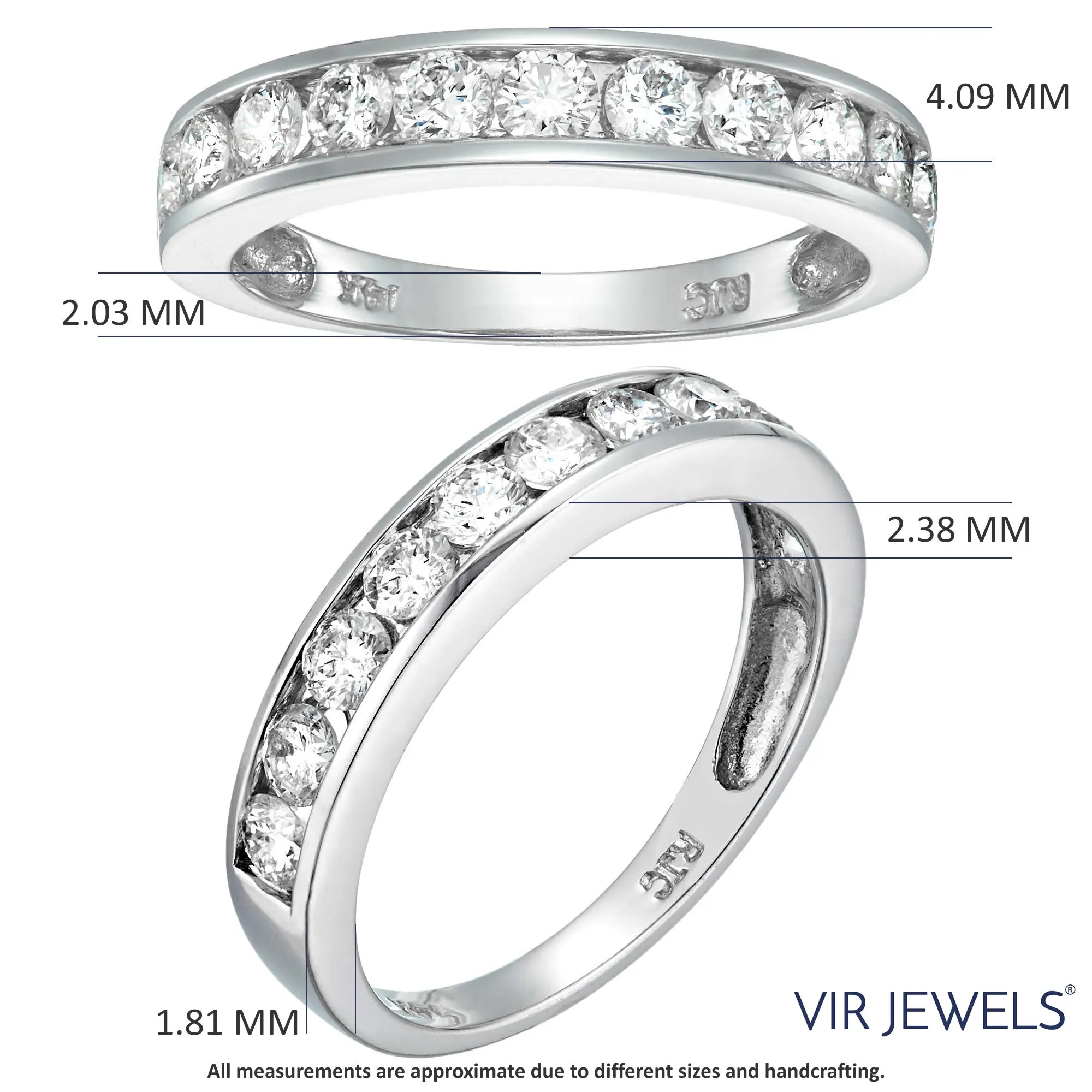 1 cttw Half Eternity Diamond Wedding Band in Silver