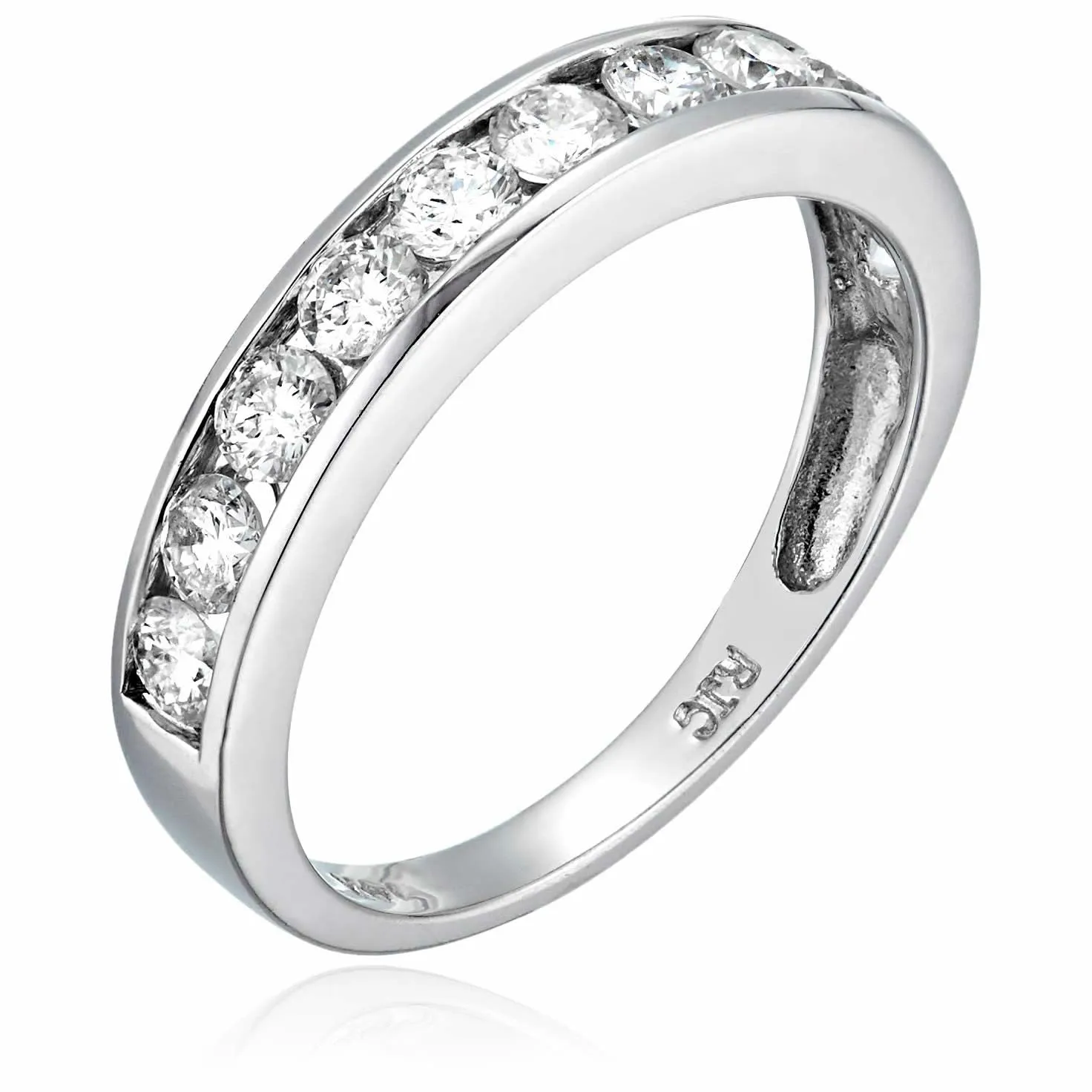 1 cttw Half Eternity Diamond Wedding Band in Silver