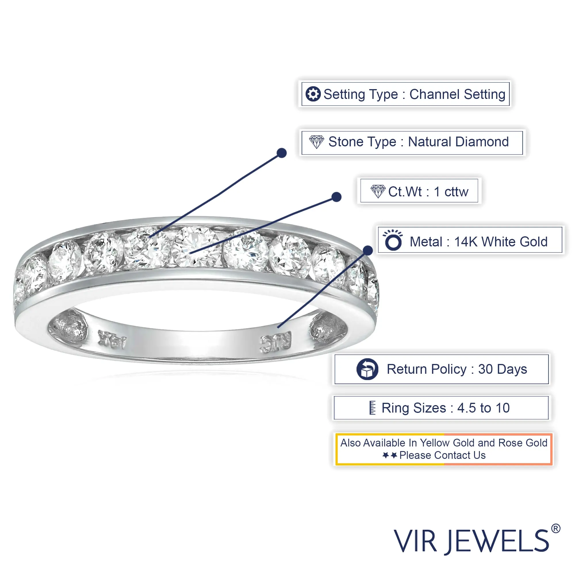 1 cttw Half Eternity Diamond Wedding Band in Silver