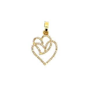 10k Gold Layered Heart Real Diamond Pendant Charm .36ct - SP25708