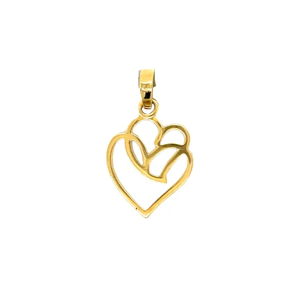 10k Gold Layered Heart Real Diamond Pendant Charm .36ct - SP25708