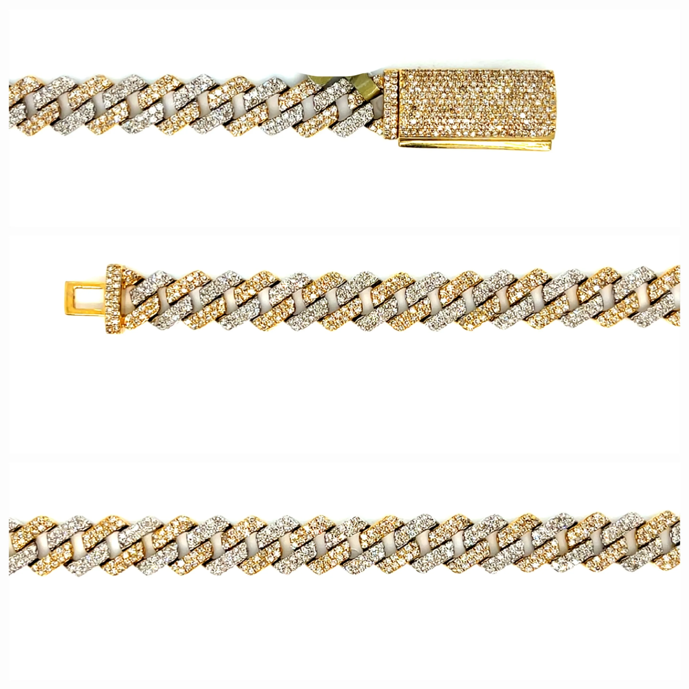 10k Gold Natural Diamond 8" Iced Out Miami Cuban 8mm Bracelet -  SBR16104A