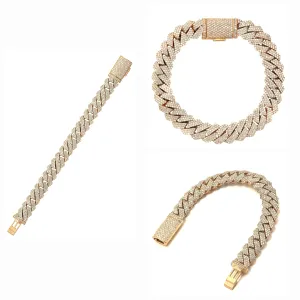 10k Gold Natural Diamond 8" Iced Out Miami Cuban 8mm Bracelet -  SBR16104A