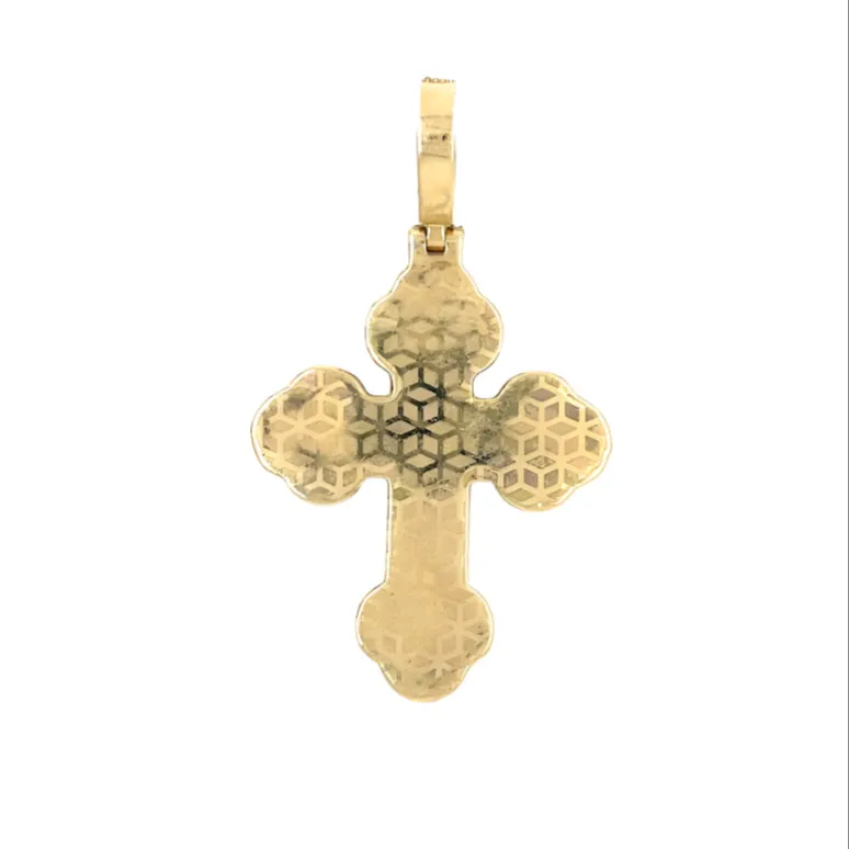 10k Gold Round & Baguette 2.68ct Diamond Cross Pendant - CSP34248