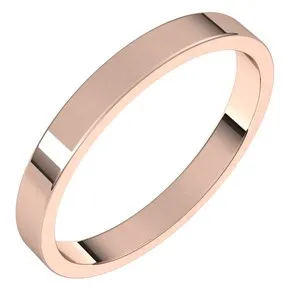 10K Rose 2.5 mm Flat Band Size 9.5