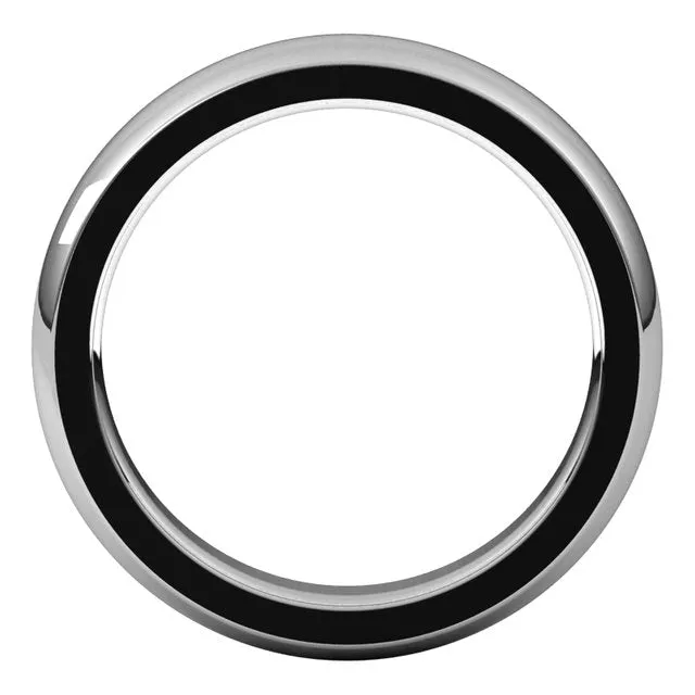 10K White Gold 4 mm Half Round Comfort Fit Heavy Wedding Band