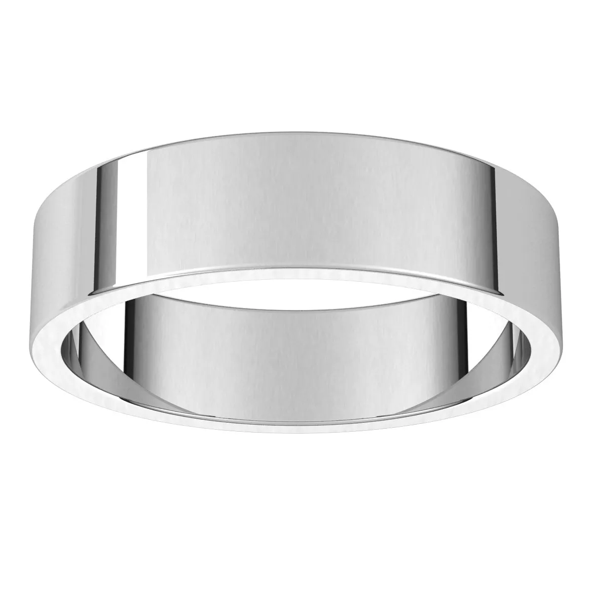 10K White Gold 5 mm flat Wedding Band