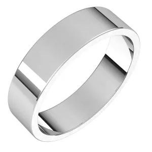 10K White Gold 5 mm flat Wedding Band