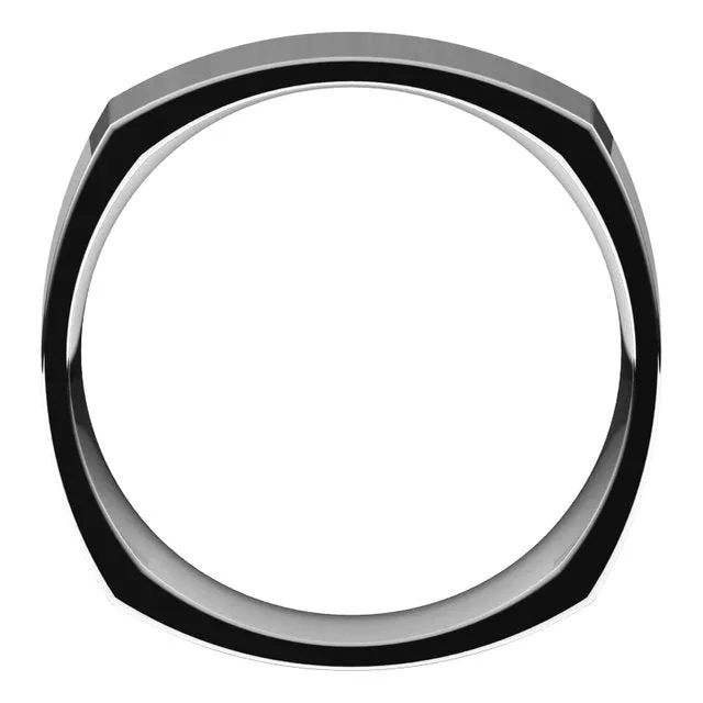 10K White Gold 6 mm Square Comfort Fit Wedding Band