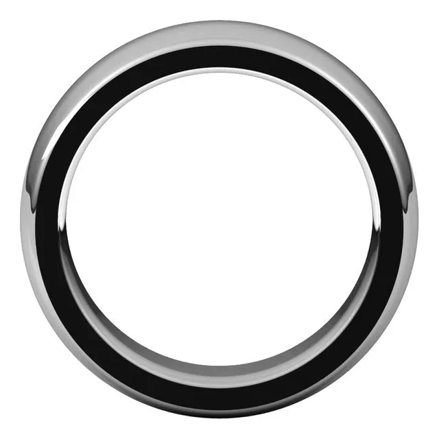 10K White Gold 7 mm Half Round Comfort Fit Heavy Wedding Band
