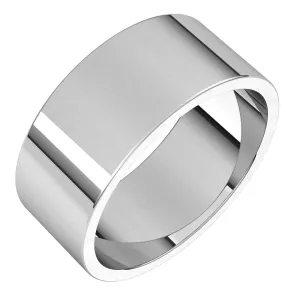 10K White Gold 8 mm flat Wedding Band