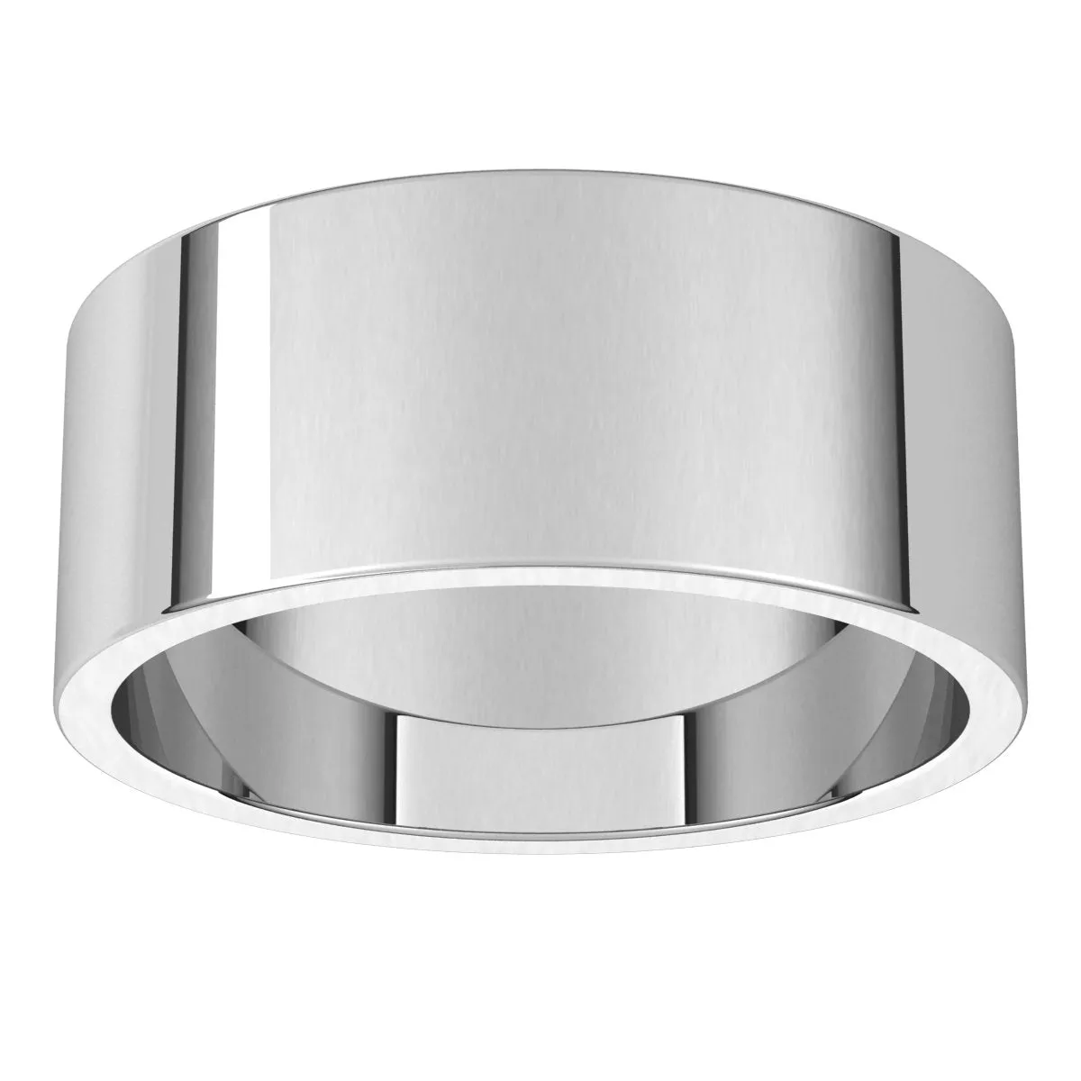 10K White Gold 8 mm flat Wedding Band