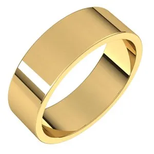 10K Yellow 6 mm Flat Band Size 7