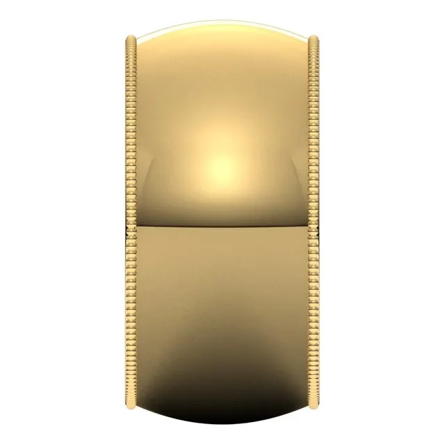 10K Yellow Gold 10 mm Milgrain Half Round Wedding Band