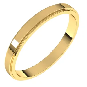 10K Yellow Gold 2.5 mm flat edge Wedding Band