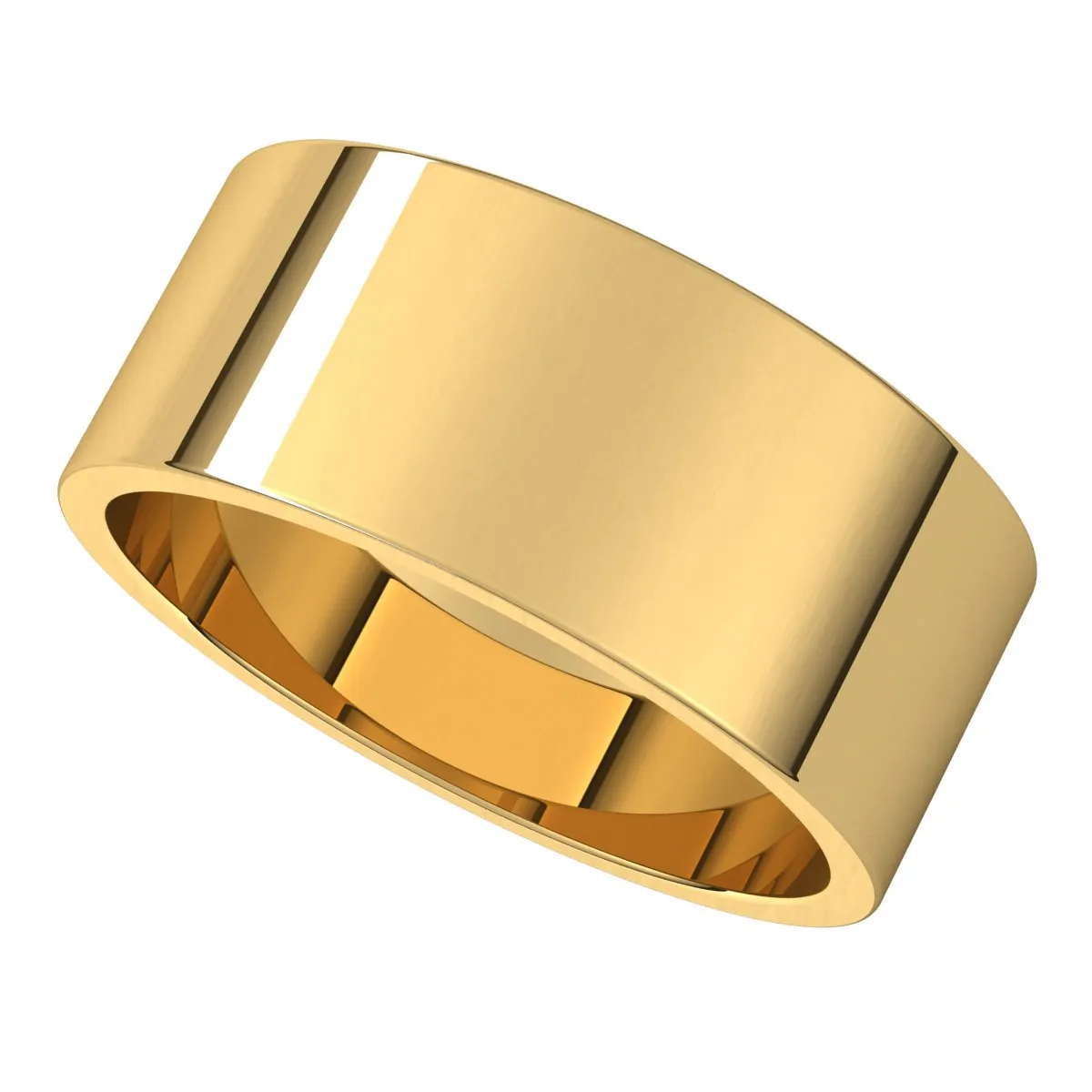 10K Yellow Gold 8 mm flat Wedding Band