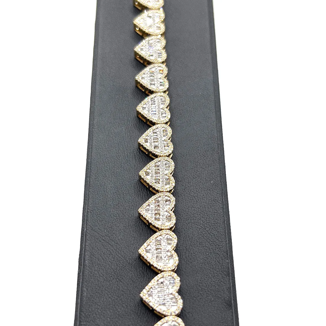 10KT DIAMOND HEART BRACELET