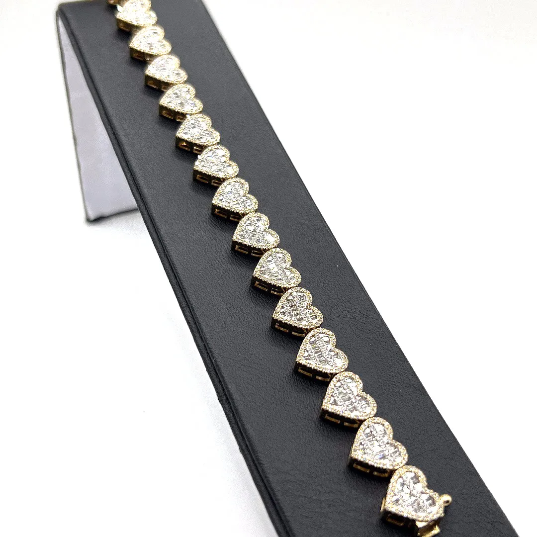 10KT DIAMOND HEART BRACELET