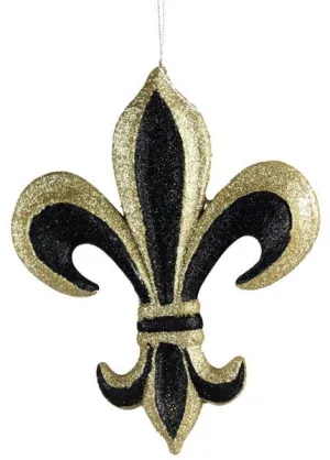 13" Fleur De Lis w/Hanger: Gold, Black - MZ1781E6