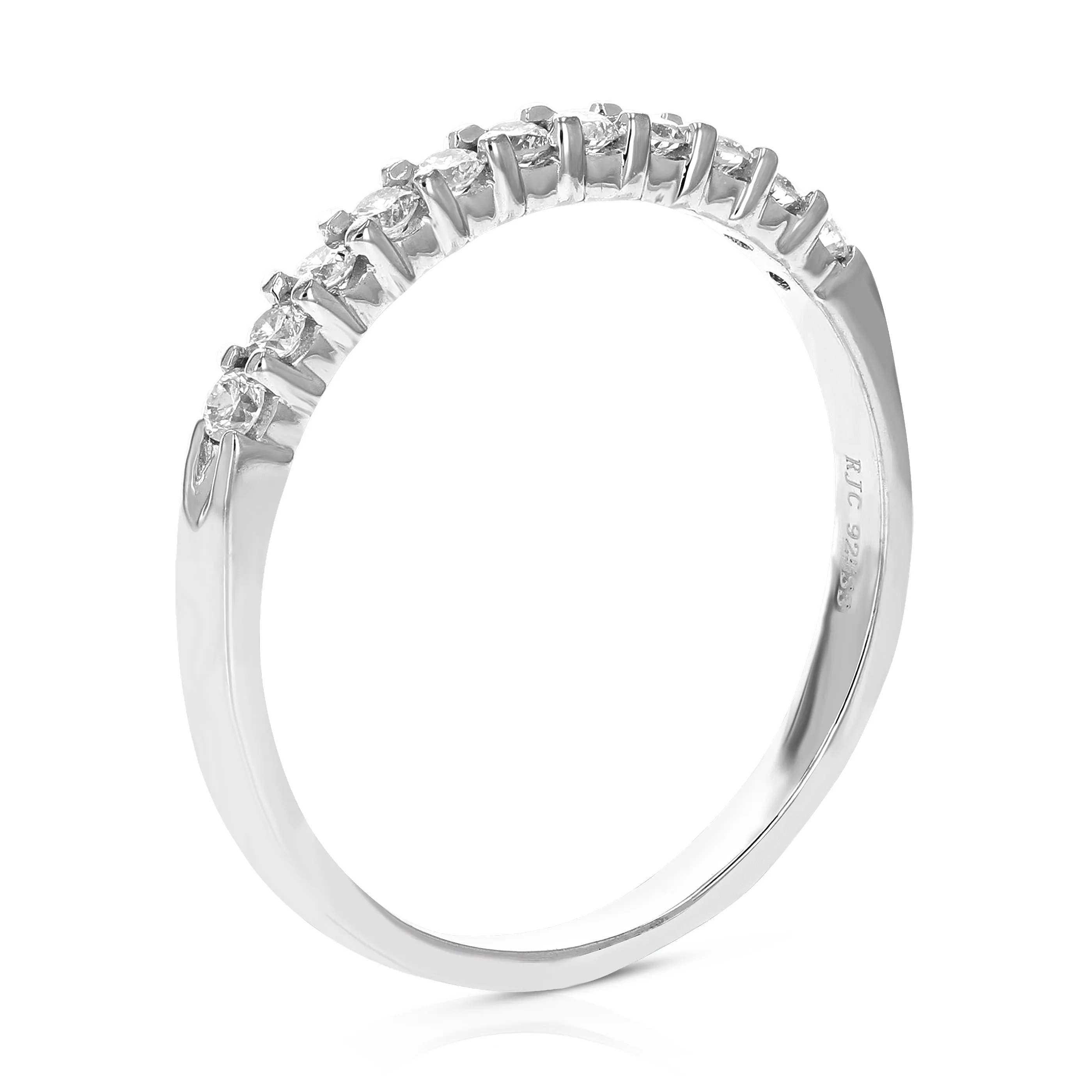 1/4 cttw Lab Grown Diamond Petite Wedding Band in Sterling Silver