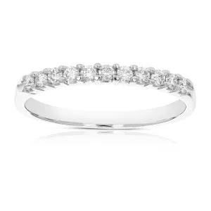 1/4 cttw Lab Grown Diamond Petite Wedding Band in Sterling Silver