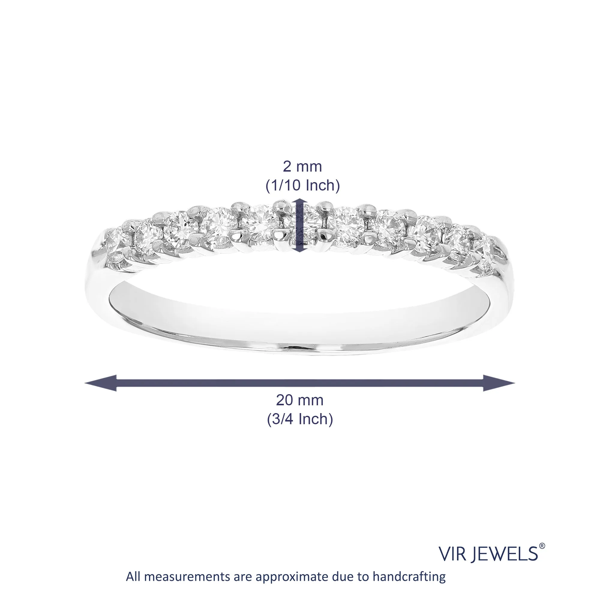 1/4 cttw Lab Grown Diamond Petite Wedding Band in Sterling Silver