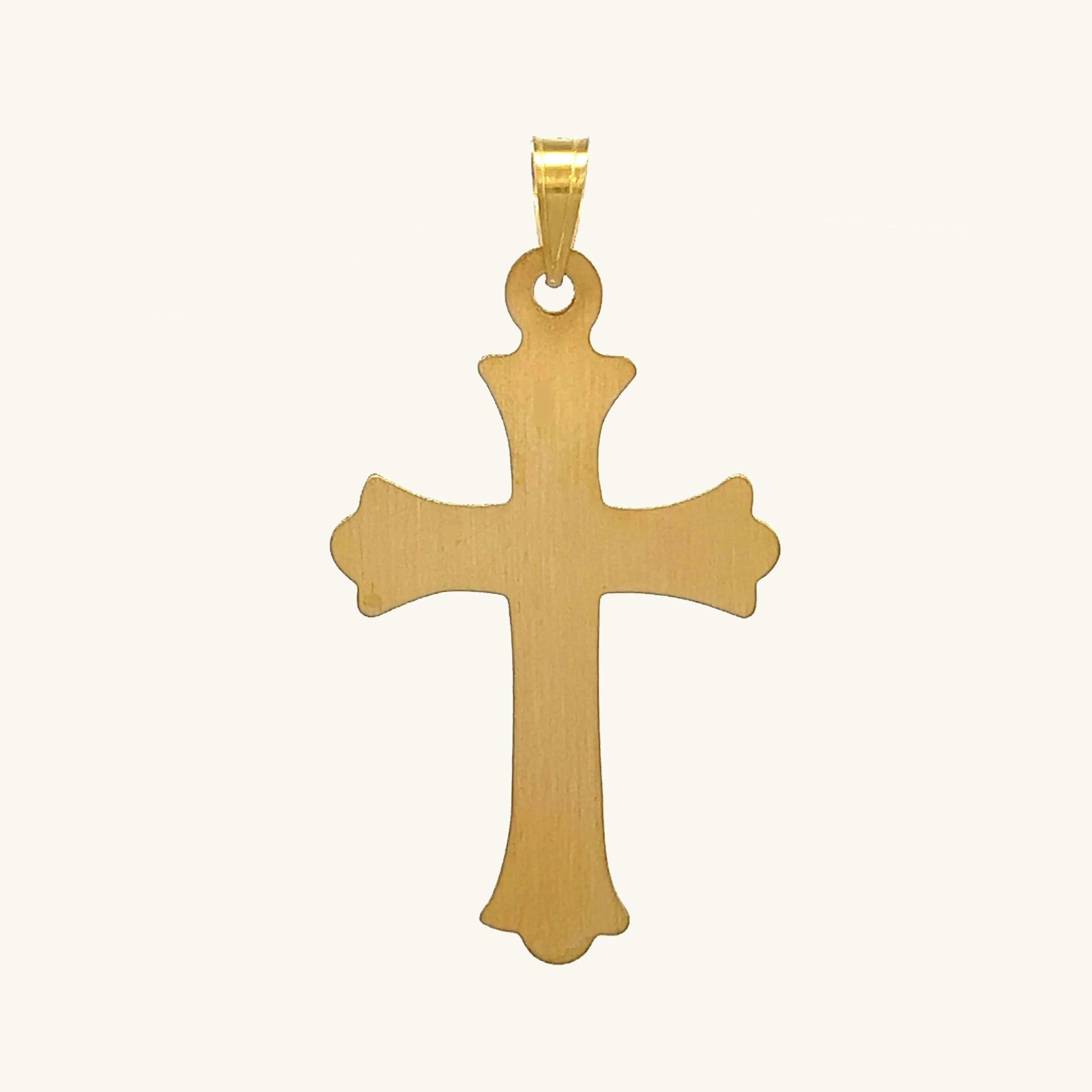 14K GOLD FLORENTINE .05CT DIAMOND CROSS PENDANT