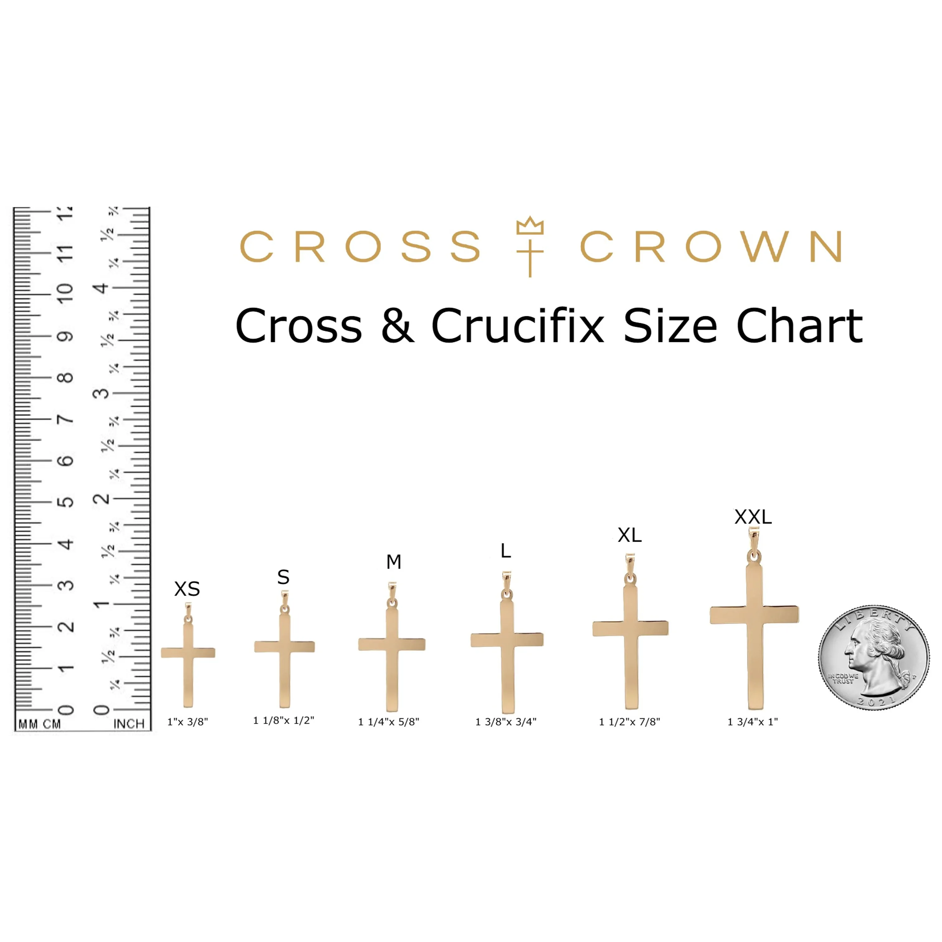 14K GOLD FLORENTINE .05CT DIAMOND CROSS PENDANT
