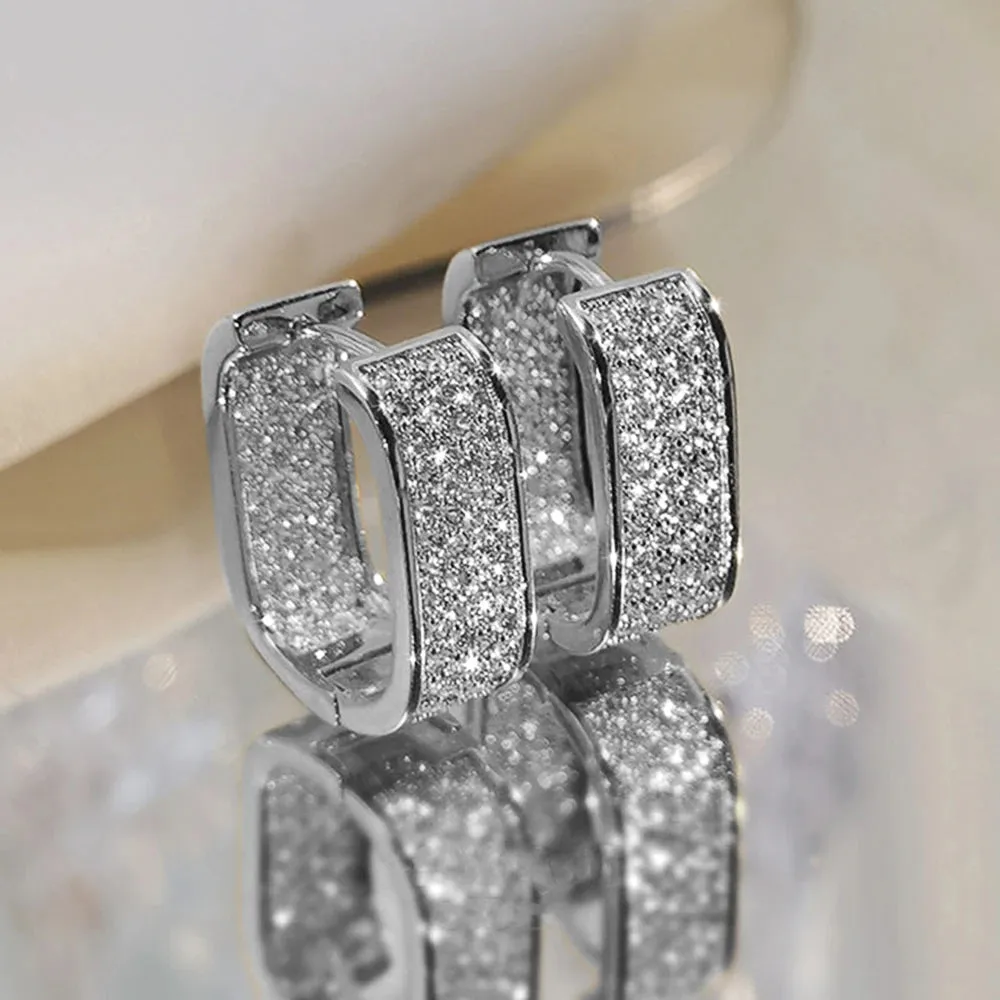 14K Gold Hoop Earring 925 sterling silver Zircon Jewelry Party Wedding Earrings for Women Men Promise Birthday Jewelry