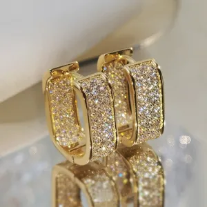 14K Gold Hoop Earring 925 sterling silver Zircon Jewelry Party Wedding Earrings for Women Men Promise Birthday Jewelry