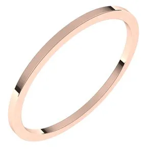 14K Rose 1 mm Flat Band Size 7.5