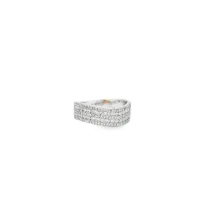 14k white gold 1.00ct G SI1 Round Diamond Curved Love story Ring