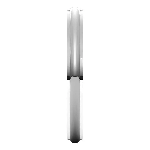 14K White Gold 2.5 mm Half Round Edge Comfort Fit Wedding Band