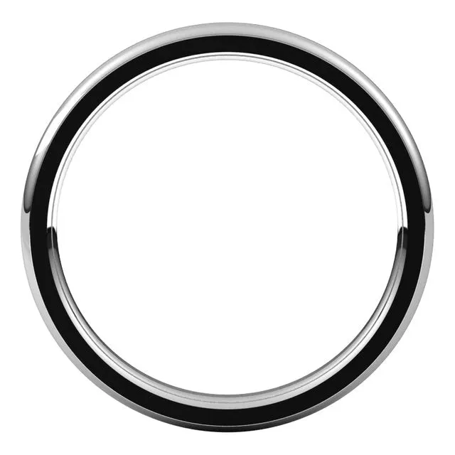 14K White Gold 2.5 mm Half Round Edge Comfort Fit Wedding Band
