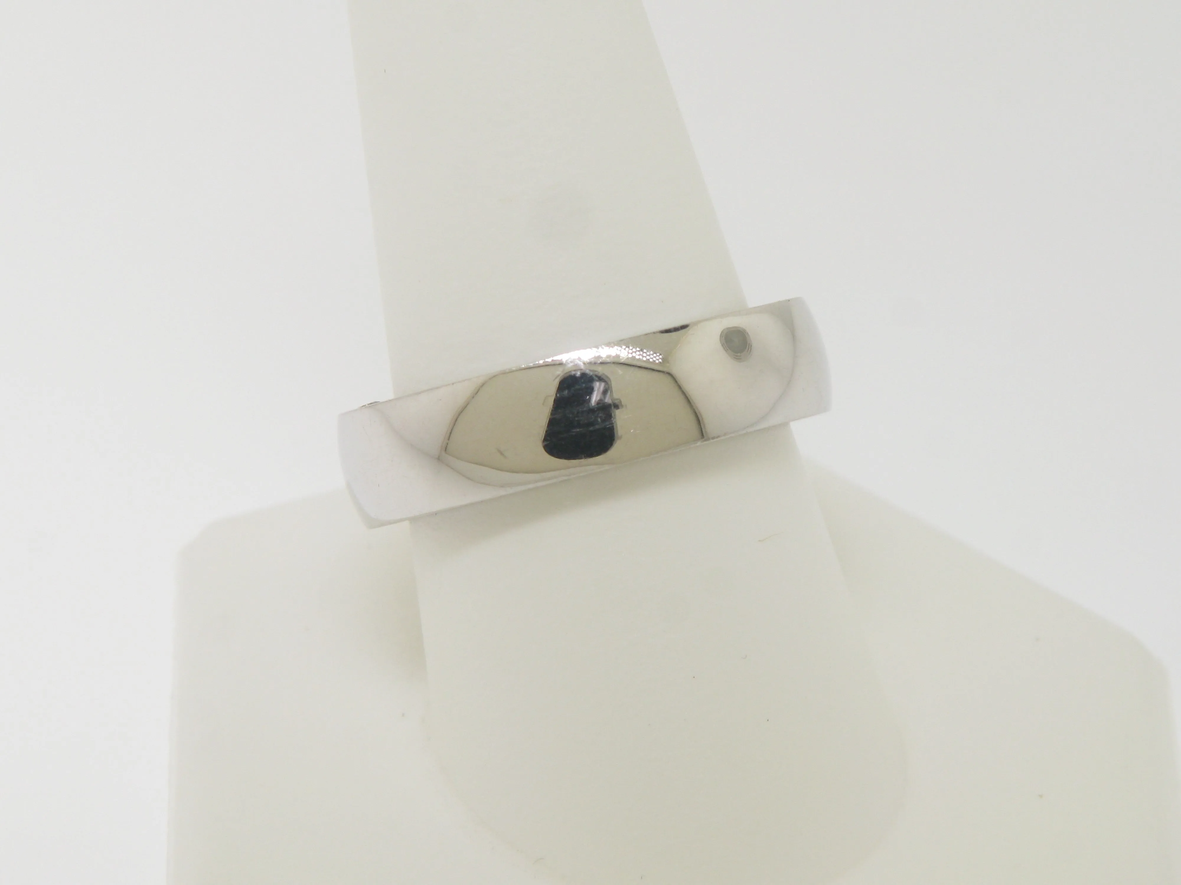 14k White Gold Diamond Mens Wedding Band with Channel Set Diamonds Size 10