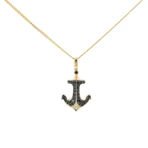 14K YELLOW GOLD 1CT BLACK AND WHITE ROUND DIAMOND PENDANT WITH MICO CUBAN 16" YELLOW GOLD CHAINCHAIN