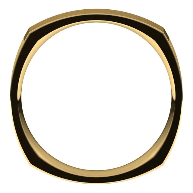 14K Yellow Gold 4 mm Square Comfort Fit Wedding Band