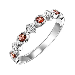 14KT White Gold & Diamond Classic Book Stackable Fashion Ring  - 1/10 ctw