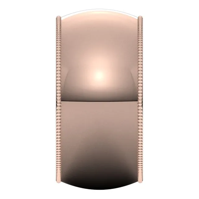 18K Rose Gold 10 mm Milgrain Half Round Wedding Band