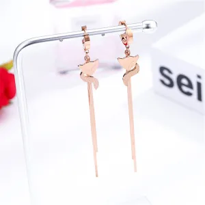 18K Rose Gold-Plated Frosted Fox Drop Earrings