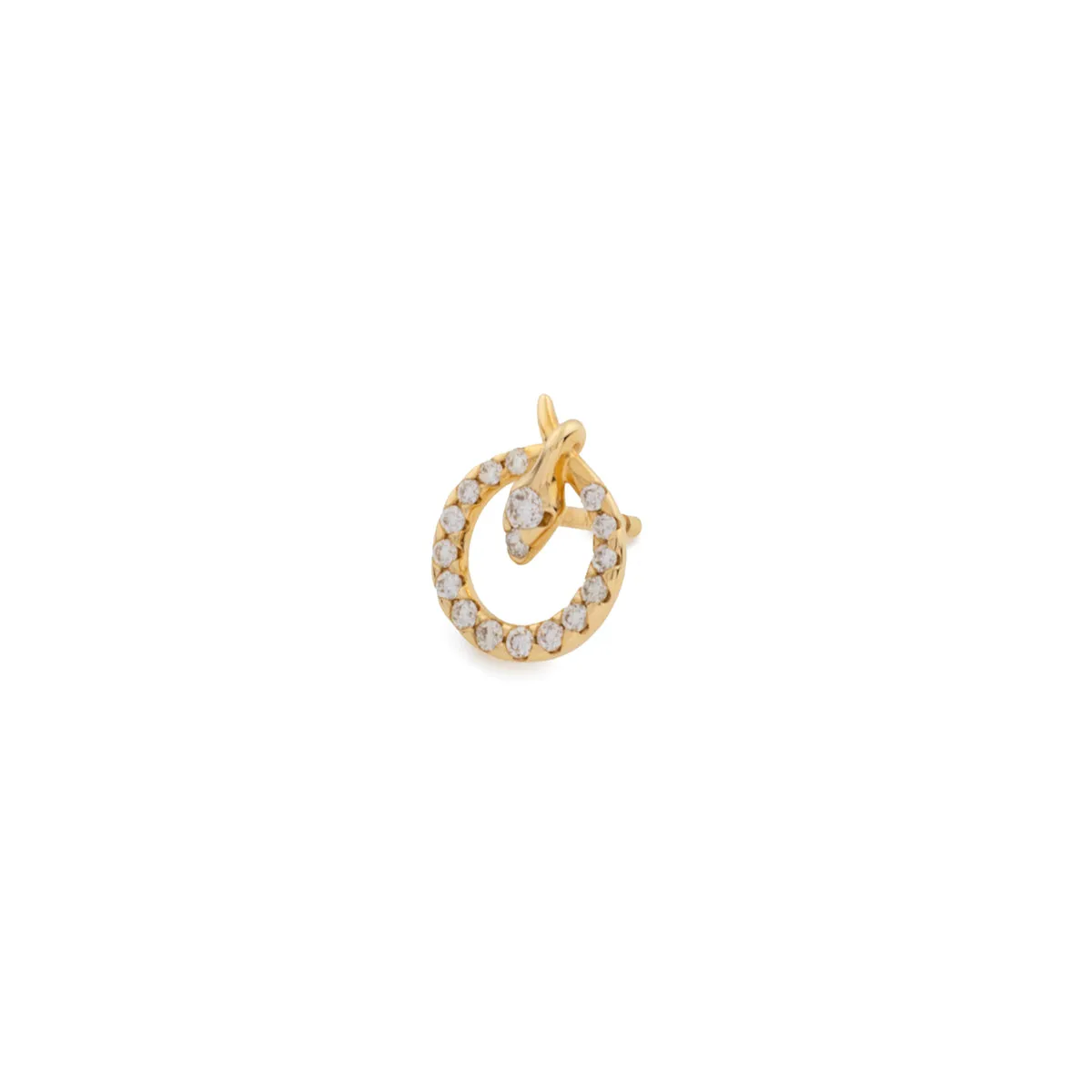 18K SNAKE KNOT Diamond Stud Earring
