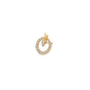 18K SNAKE KNOT Diamond Stud Earring