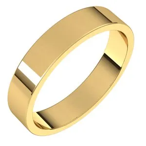 18K Yellow 4 mm Flat Band Size 6