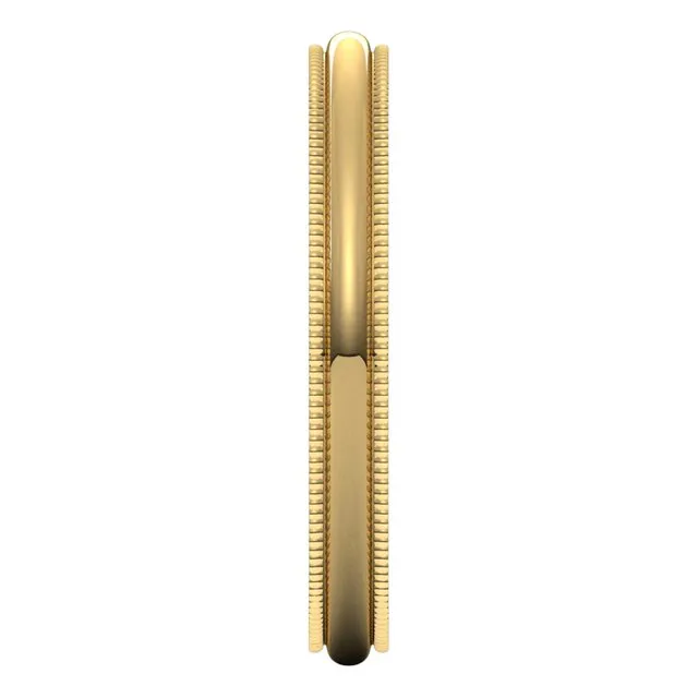 18K Yellow Gold 2.5 mm Milgrain Half Round Wedding Band