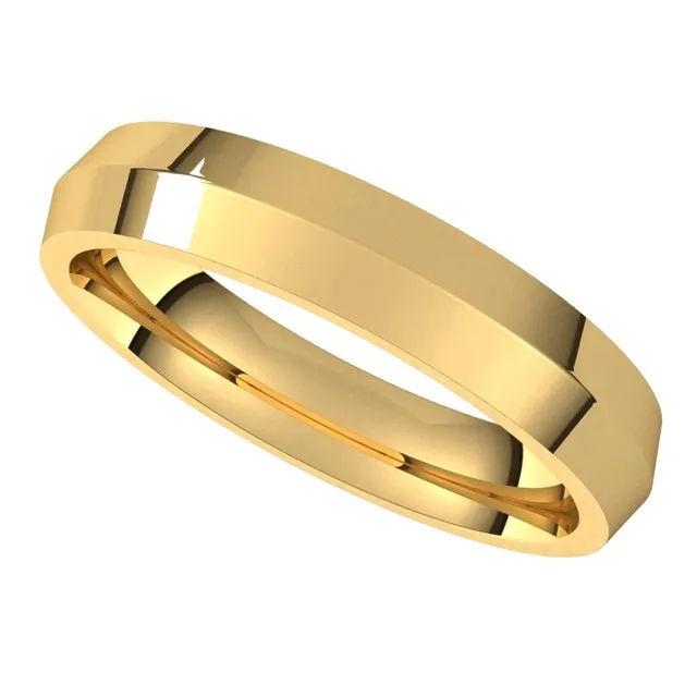 18K Yellow Gold 4 mm Knife Edge Comfort Fit Wedding Band