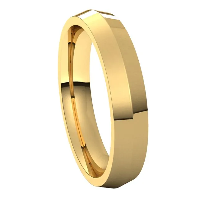 18K Yellow Gold 4 mm Knife Edge Comfort Fit Wedding Band